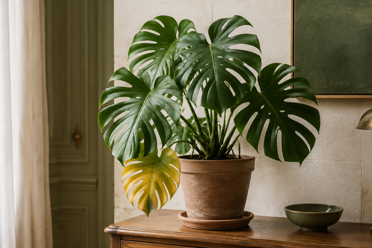 Monstera aux feuilles jaunes : le diagnostic avant d’arroser