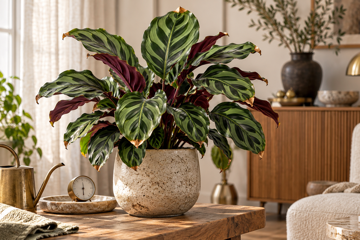 Calathea aux feuilles marron : le diagnostic avant d’agir